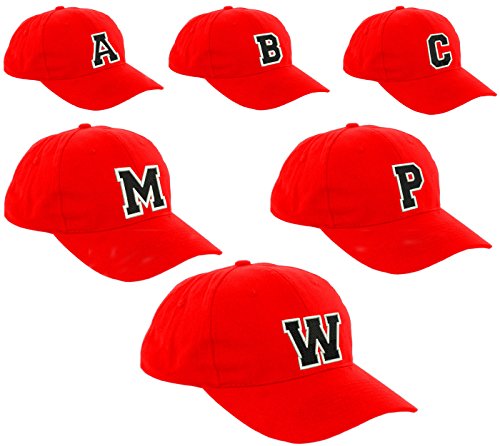 Gorra de béisbol infantil, diseño con letras, unisex, color rojo multicolor M Regular