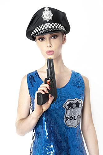 Gorra de Policía para Adultos, Sombrero para Disfraces de Policía, Tamaño único, Accesorios para Cosplay de Policía (Azul)