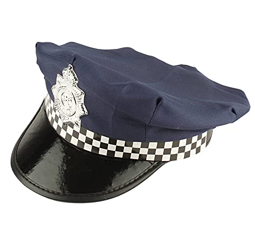 Gorra de Policía para Adultos, Sombrero para Disfraces de Policía, Tamaño único, Accesorios para Cosplay de Policía (Azul)