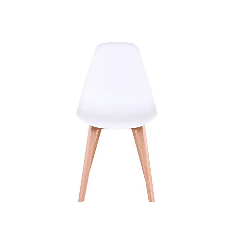 GrandCA HOME Nordica Silla de Comedor Pack 4 Sillas Comedor Madera Moderna para Oficina Cocina (Blanco-4 sillas)