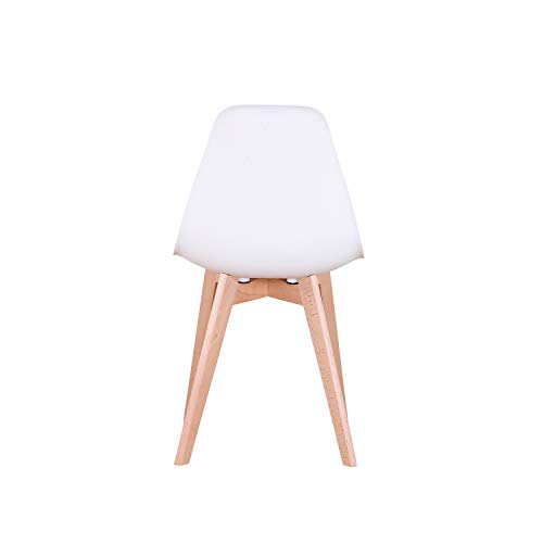 GrandCA HOME Nordica Silla de Comedor Pack 4 Sillas Comedor Madera Moderna para Oficina Cocina (Blanco-4 sillas)