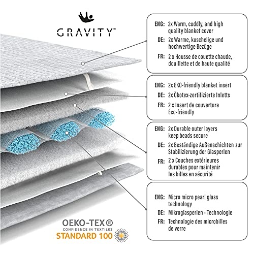GRAVITY Blanket Manta Pesada para Adultos Weighted Blanket para Dormir Una Excelente Solución para el Estrés - Manta con Peso Todo el año Tamaño 135x200 cm 6 kg
