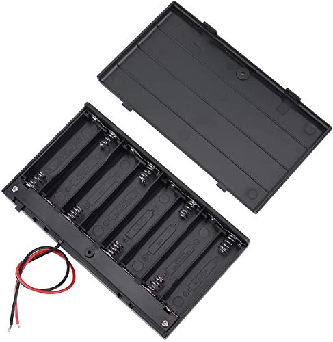 GTIWUNG 2 x 8AA 12V Portapilas con Cables de Interruptor ON/Off + 2 x Caja de Batería de Plástico（10 Secciones + 10 x AAA a AA convertidor de batería Caja