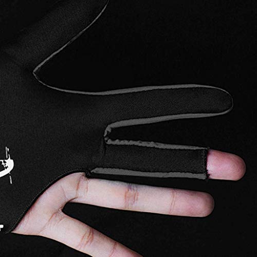 Guante de exhibición de tres dedos de lycra elástica Zeaye 1PCS, utilizado para tiro de billar y deportes de billar usado por las manos izquierda y derecha