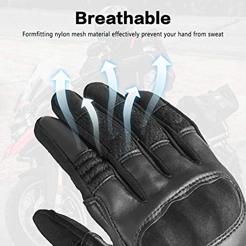 Guantes de motocicleta con pantalla táctil, dedos completos para hombres y mujeres, guantes para montar en motocicleta con protector de nudillos para escalada, motociclismo, ciclismo, senderismo, caza