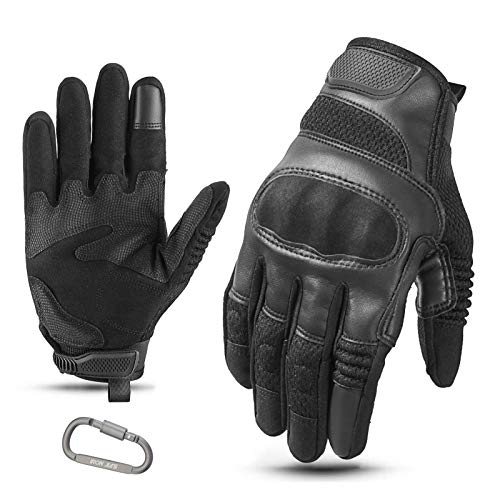Guantes de motocicleta con pantalla táctil, dedos completos para hombres y mujeres, guantes para montar en motocicleta con protector de nudillos para escalada, motociclismo, ciclismo, senderismo, caza
