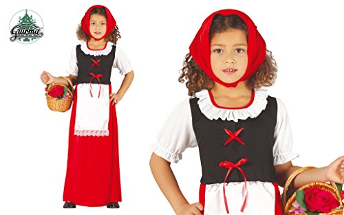 Guirca- Disfraz infantil de pastora, Color rojo, 7-9 años (42484.0)