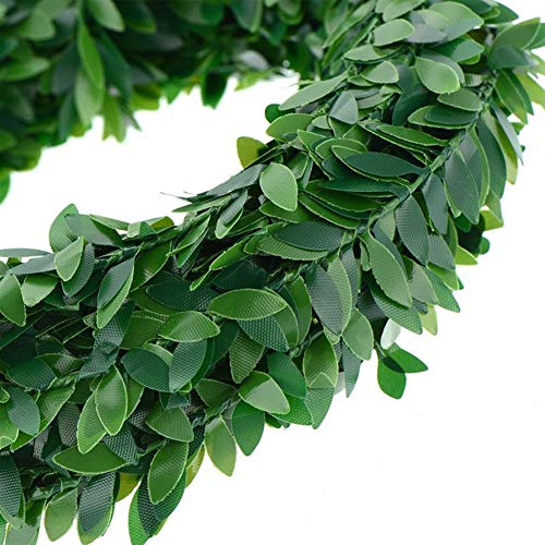 Guirnalda de hojas verdes artificiales de seda, hojas de enredadera falsa, decoración de pared para fiesta de boda, 7,5 metros, de Ruick.
