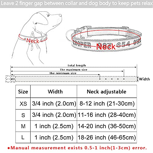 Gulunmun Collar de Perro Personalizado Bordado de Nailon Collares para Mascotas Collar de identificación con Placa de identificación de Cachorro Ajustable Pequeño Mediano Grande Azul-Dorado_XS_