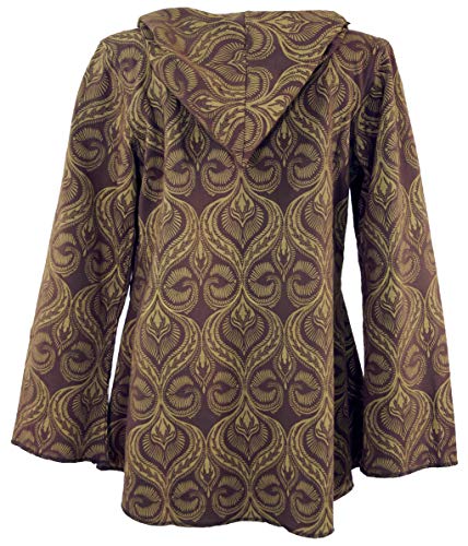 GURU-SHOP, Chaqueta Cape Boho Wrap, Caramelo, Algodón, Tamaño:L (40), Chaquetas y Chalecos Boho