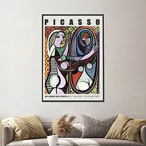 GYJDD Cuadros decoracionPóster de Lienzo de Pablo Picasso Arte de Pared Abstracto con Rostro de Mujer Pintura Surrealista de Picasso Cuadro Moderno de Picasso decoración50x70cm x1 Sin Marco