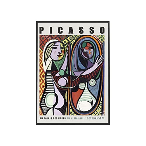 GYJDD Cuadros decoracionPóster de Lienzo de Pablo Picasso Arte de Pared Abstracto con Rostro de Mujer Pintura Surrealista de Picasso Cuadro Moderno de Picasso decoración50x70cm x1 Sin Marco