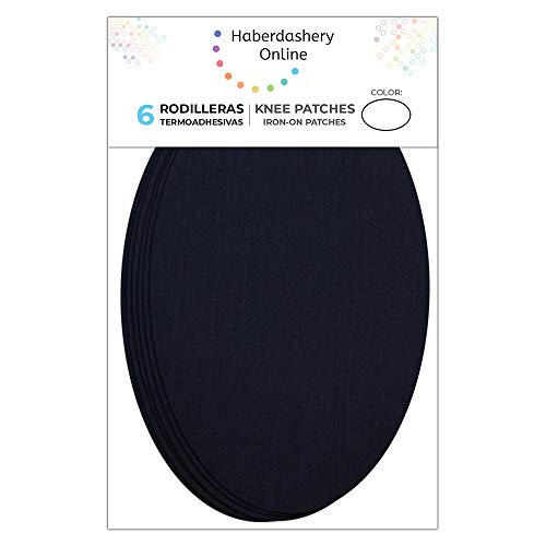 Haberdashery Online 6 Rodilleras TERMOADHESIVAS Azul Marino Color 1. Rodilleras para Proteger Pantalones