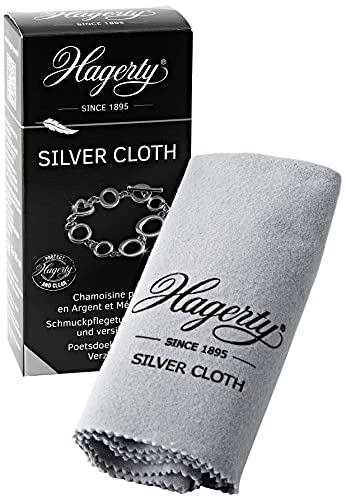Hagerty Silver Cloth Paño para limpieza de joyas 36x30cm I Paño de algodón impregnado en seco I Paño limpiador de plata con protección contra el óxido, limpia joyas de plata o plateadas