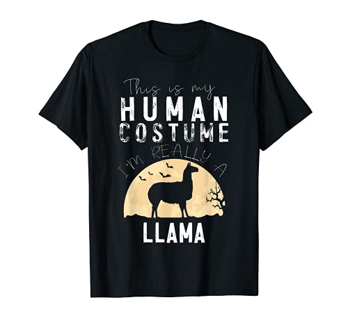 Halloween Disfraz Humano Llama Alpaca Horror espeluznante Camiseta