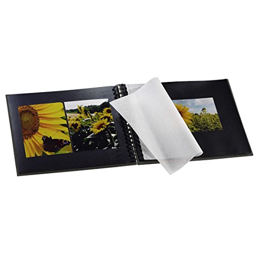 Hama Fine Art Álbum de fotos (50 páginas negras, 25 hojas, espiral, 28 x 24 cm, compartimento para insertar foto), 28 x 24 cm