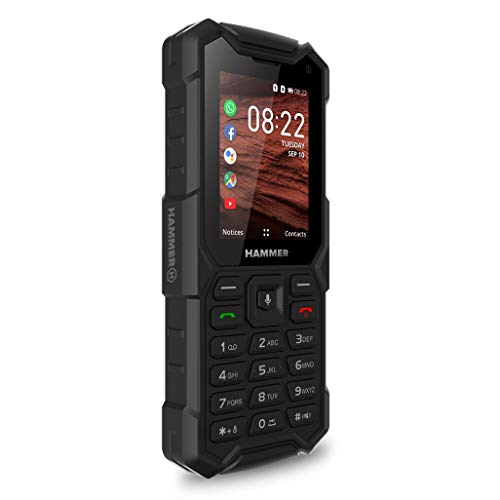 Hammer 5 Smart 4g LTE KaiOS, Bluetooth, 2.4" Pantalla, IP68, Dual Cámara, 2500mAh batería, Dual SIM - Negro