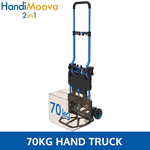 HandiMoova 2 en 1 70 kg carretilla de plataforma plegable, 135 kg, carretilla de mano; se convierte en segundos