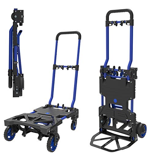 HandiMoova 2 en 1 70 kg carretilla de plataforma plegable, 135 kg, carretilla de mano; se convierte en segundos