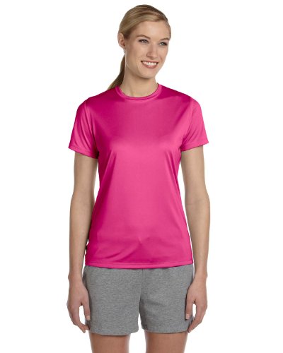 Hanes Camiseta de rendimiento femenino con protecci¨®n UV para mujeres, rosa p¨¢lido, medio