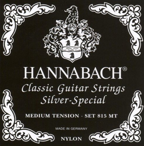 Hannabach Cuerdas para Guitarra Clásica Serie 815, Tensión Media, Plateado Especial, Set
