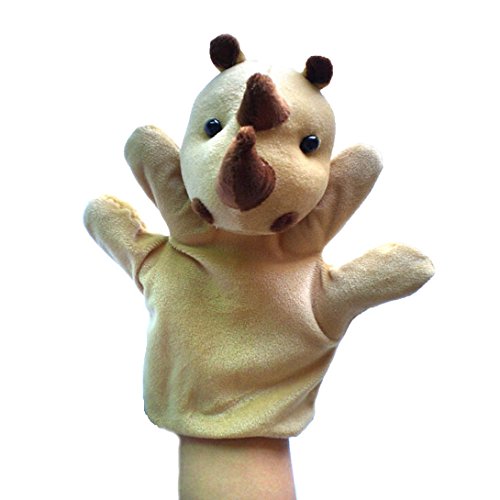 Happy Cherry - (Set de 5 Marionetas Juguetes Juegos de Manos Juguetes de Peluche Animales para Niños niñas Bebes Cuentacuentos - Rinoceronte / Koala / Cebra / Caballo / Serpiente