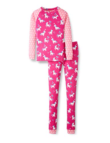 Hatley Organic Cotton Raglan Long Sleeve Printed Pyjama Set Juego de Pijama, Caballos De Fiesta, 2 Years para Niñas