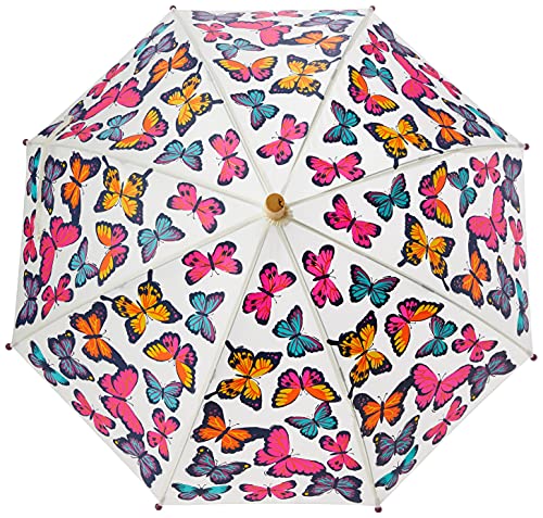 Hatley Printed Umbrella Abrigo para Lluvia, Kaleidoscope Butterflies, One Size para Niñas