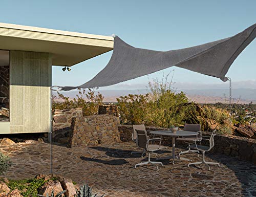 HDPE Toldo Vela de Sombra Cortavientos Transpirable Solar Protección Toldo Tela Resistente Rayos UV 95% para Balcon Terraza Camping Exterior Jardine Rectangular/Cuadrado Gris 4x6 m