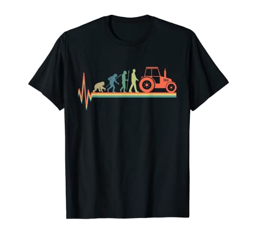 Heartbeat Evolution Farmer Tractor Agricultura Regalo Camiseta