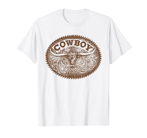 Hebilla de vaquero de Texas Vaquera de rodeo retro vintage Camiseta