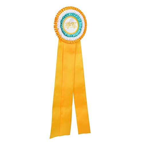Heitune Premio Trofeo Clase generosa Medalla de Roseta de Cinta Insignia del Perno de ganadores (Amarillo)