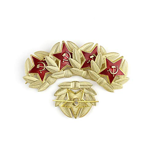 Heka Naturals Cocarda, Pin Militar URSS, Insignia Soviética Extraíble, Escarapela Metálica para Gorro Cosaco | Conjunto de 5