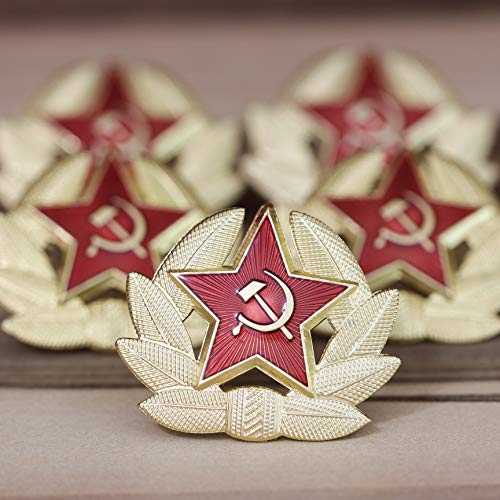 Heka Naturals Cocarda, Pin Militar URSS, Insignia Soviética Extraíble, Escarapela Metálica para Gorro Cosaco | Conjunto de 5