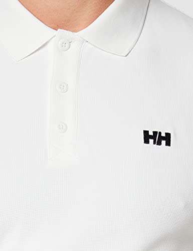 Helly Hansen Driftline Polo Camiseta tipo polo de manga corta con tejido de secado rápido y logo HH en el pecho, Hombre, Blanco (White), 2XL