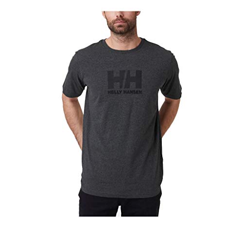 Helly Hansen Hh Logo T-Shirt Camiseta Manga Corta, Hombre, Negro (Ebony Melange), XL