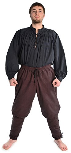 Hemad Pantalones de algodón para Hombres Viking - con Cordones – S/M Marrón