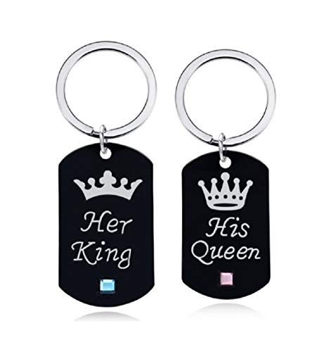 Her King & His Queen - Llavero para parejas/amantes, regalo para boda, compromiso, casa, casa