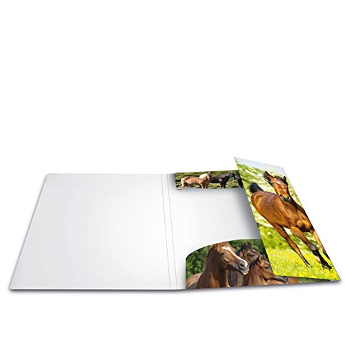 HERMA 7140 Carpeta de dibujo Animales con motivo Caballos, A4, plástico resistente, con impresión interior, carpeta de 1 palmo