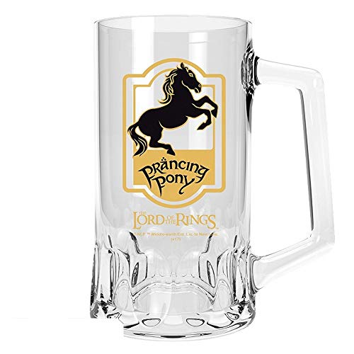 Herr der Ringe - Jarra de cerveza de cristal premium – Casa de invitados para bailar pony – Logo – 500 ml