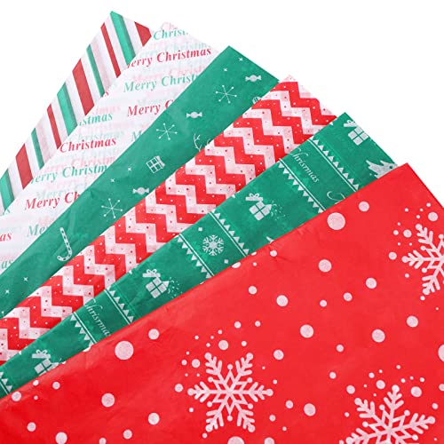 Hileyu 120 Hojas de Papel de Seda de Navidad 50 x 35 cm Papel de Seda para Envolver Regalo Papel de Seda Decorativo para Navidad Bolsas Manualidades para Bodas Fiesta cumpleaños de Navidad