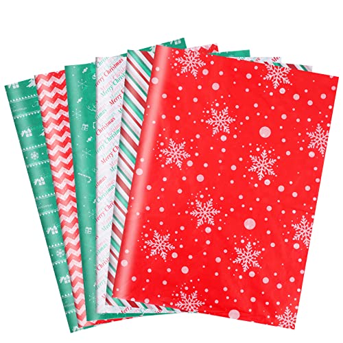 Hileyu 120 Hojas de Papel de Seda de Navidad 50 x 35 cm Papel de Seda para Envolver Regalo Papel de Seda Decorativo para Navidad Bolsas Manualidades para Bodas Fiesta cumpleaños de Navidad