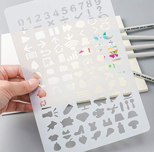 Hillento 20 piezas alfabeto plantillas establecen, plantillas de letras de plástico para pintar el aprendizaje, la decoración del arte de DIY