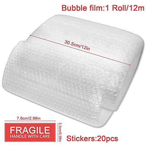 HJFH Papel de burbujas de 12 m (3 capas), material de embalaje, Bubble Wrap para mudanzas y envío, lámina acolchada, lámina blíster
