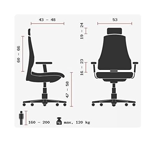 hjh OFFICE 657120 VENUS BASE Silla de oficina asiento tejido / respaldo en malla naranja / negro