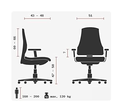 HJH Office Venus One Silla de Oficina Negro 76 x 67 x 42 cm