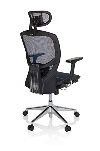 HJH Office Venus One Silla de Oficina, Tela, Azul, 48.0x61.0x124.0 cm