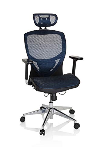 HJH Office Venus One Silla de Oficina, Tela, Azul, 48.0x61.0x124.0 cm