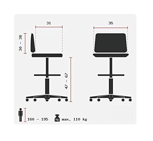 hjh OFFICE^hjh OFFICE Silla, Gris^Gris, Talla ?nica^Talla ?nica