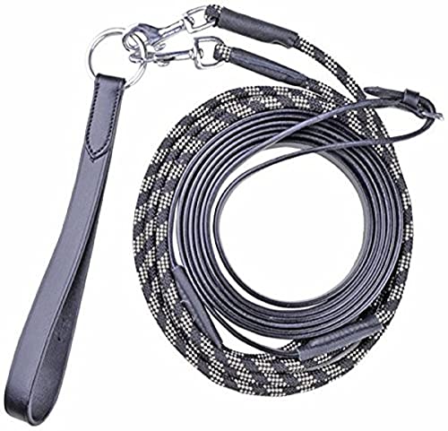 HKM – COB/Full de Piel Cuerda formación rienda de Draw, Unisex, Rope Leather COB/Full, Black/Brown/White, COB-Full